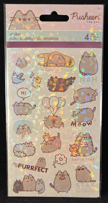 Pusheen the Cat - Stickers - 4 Sheet Pack - 2 Sheets with Halo & 2 Without