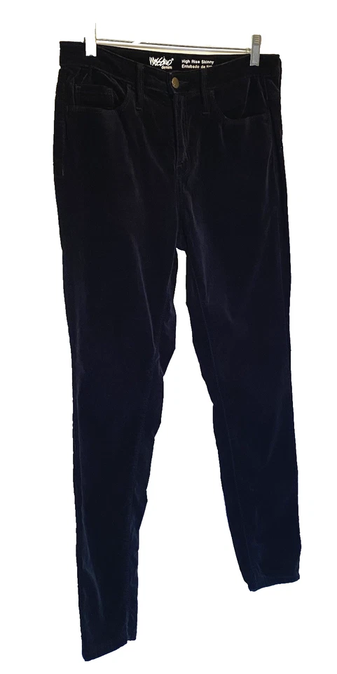 Jeans skinny Merona feminino veludo preto cintura alta 100% algodão tamanho 6/28 - Imagem 2 de 4