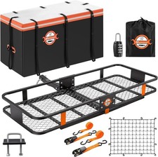 60x24x6 Folding Hitch Mount Cargo Carrier 500 Lbs 20 Cu Ft Bag Net Straps 60x24x6 Folding Hitch Mount Cargo Carrier 500 Lbs 20 Cu Ft Bag Net Straps