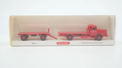 Wiking H0 0856 01 StM: 0856 01 CS/GK no registrado Büssing 8000 tipo 3 plataforma plana | Condition: Gebraucht