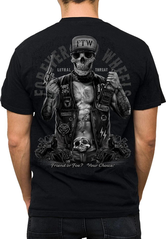 LETHAL THREAT LT20904-5XL Friend or Foe T-Shirt - Black - 5XL - Image 2 of 2