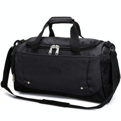 Borsone Da Viaggio Espandibile A Doppio Strato, Grande Capacità 35L, Con Scomparto Asciutto/Bagnato E Passante Per Trolley, Borsa Weekend Per Uomo E Donna, Nero Large - 3