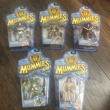 5 LOT Vintage Kenner Mummies Alive Figures ARMON JA-KAL RATH SCARAB SHABTI 1997