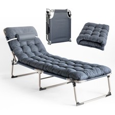 Folding Bed Camping cot Travel Heavy Duty Foldable Single 185cm With Mattress
