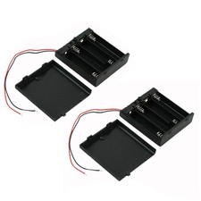 2PCS 4 AA Battery Holder Case with On Off Switch Leads Black Cover 6V