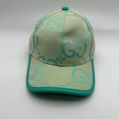 Gucci Cap  Green Jumbo GG Monogram Canvas Baseball Hat Adjustable | FAST SHIP