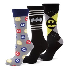 DC Batman 3 Pack One Size Men's Crew Sock Gift Set