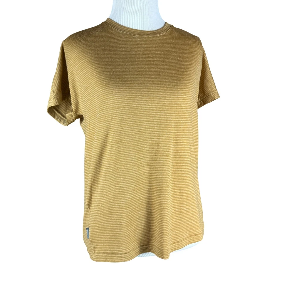 Icebreaker Mujer Capa Base Lana Merino Manga Corta Rayas Camiseta Talla Pequeña Foto 2 de 4