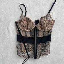 Victoria s Secret Lace Corset Top Women's 34C Angel Lace Strappy Y2K Lingerie