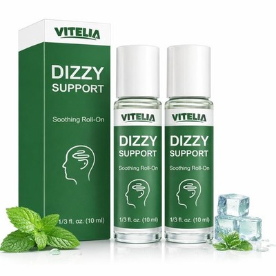 Vertigo Relief Roll-On - Anti-Dizzy Formula for Balance, Neck & Temples (2 Pack)