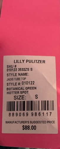 Lilly Pulitzer Jadis Tube Top Woman's Size S Botanical Green Blue Hotter Spot - Picture 2 of 6