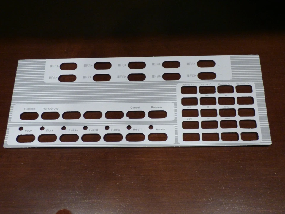 Mitel Super console 1000 Replacement DESIGNATION Paper OVERLAY. (Grey)