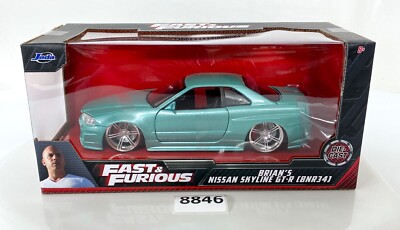 Jada Die-Cast Fast & Furious 1:24 Scale BRIAN'S Nissan Skyline 2000 GT-R BNR34