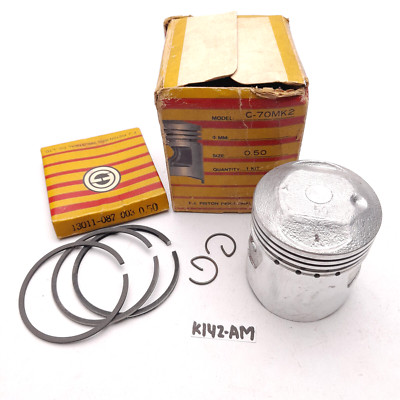 Honda C70 C70MK2 Piston + RIng + Clip OS 0.50 NOS 