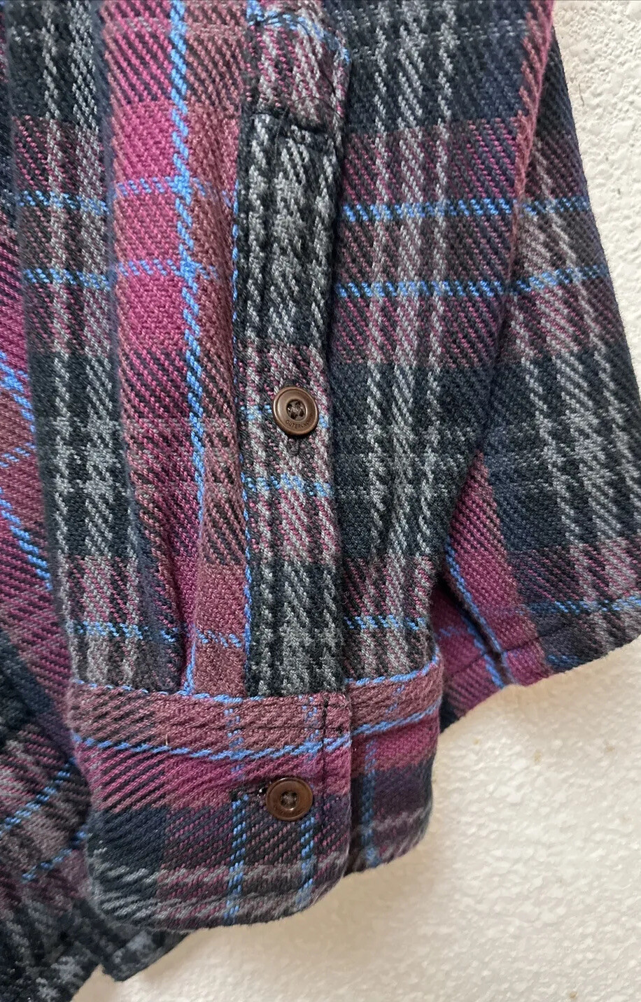 Outerknown Blanket Shirt Jacket Feliz Magenta Plaid Sz S eBay