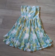 Red Herring Debenhams White Sequinned Floral Dress Sequinned Strapless Sheer UK8