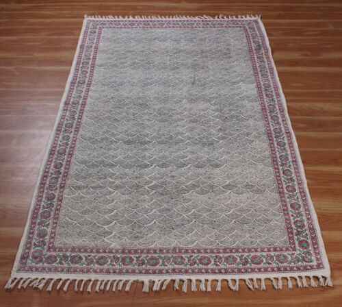 Hand Woven Cotton Dhurries Living Room Décor Black Kilims Stair Runner Area Rugs - Foto 1 di 16