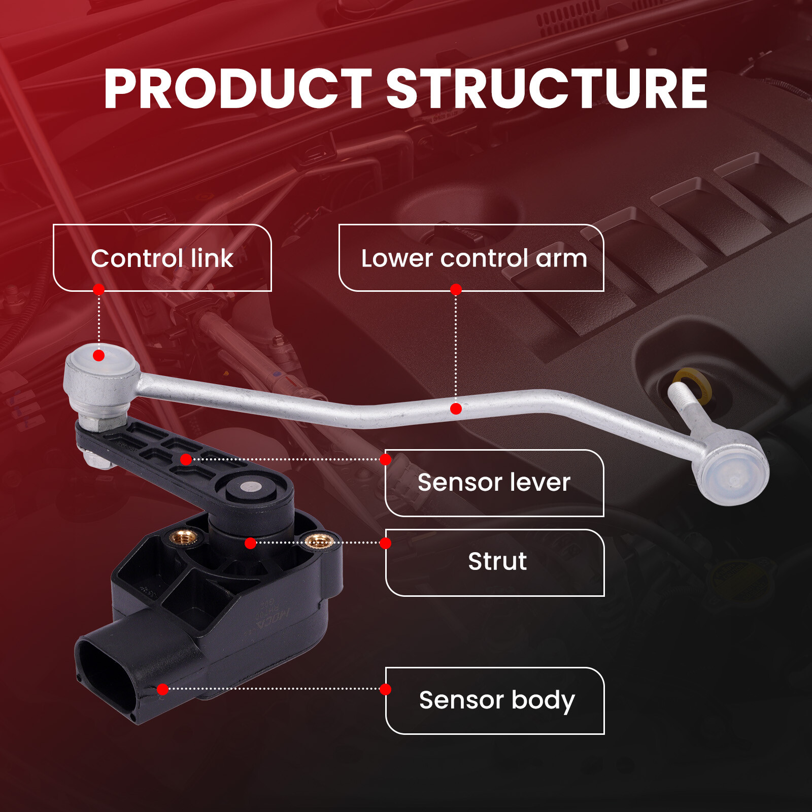 2x Front L&R Ride Height Level Sensor for Audi A8 Quattro S8 Bentley Continental