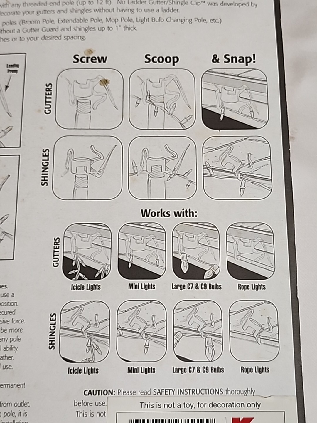 St. Nicks Choice 25 Pc No Ladder Gutter Or Shingle Clips Christmas