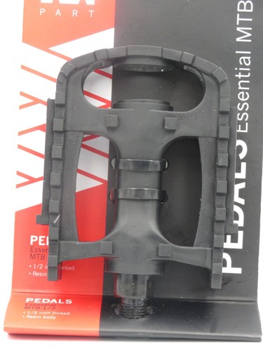 M Part Bike Pedals MTB ATB Essential Resin 1/2 Inch Thread cycle Black refh