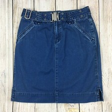 VTG 90's Liz Claiborne Jean Mini Skirt Belt High Waist