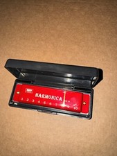 DMTS 3 3/4  10 Hole Harmonica Red With Case New shipping included