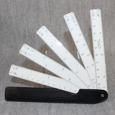 ARISTO 1323 Ruler Five-Scale Fan Germany Engineering Mathematics Vintage VHTF