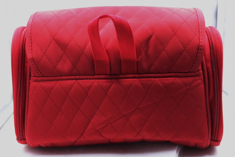 Travelon Quilted RED Train Case Travel Cosmetic Bag Makeup Case ~ New No Tag - Image 4 of 4