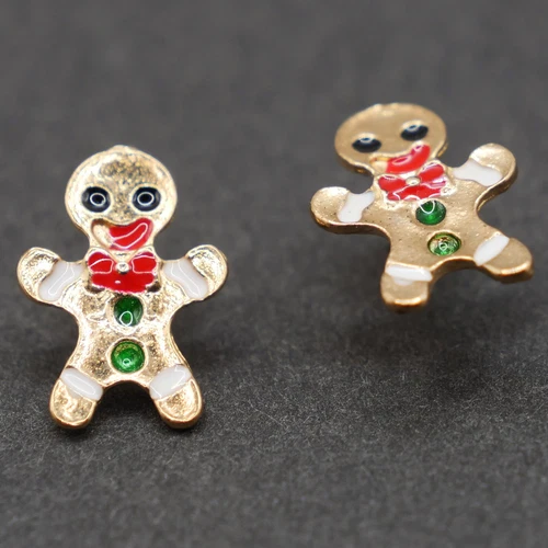 Small Gingerbread Holiday Earrings - Christmas Earrings Christmas Jewelry