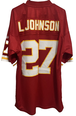 LARRY JOHNSON 27 Kansas City Chiefs Men Red Stitch Football Jersey XL + 2 Reebok