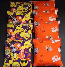 EMOJI CLEMSON University Tigers CORNHOLE BEAN BAGS 8 ACA Regulation baggo