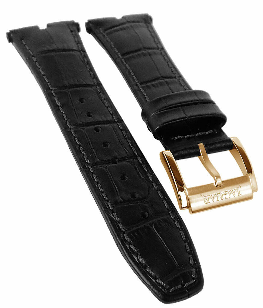 Jaguar Executive Chrono Bracelet Cuir Noir Croco Optique Couture J859/1 J859