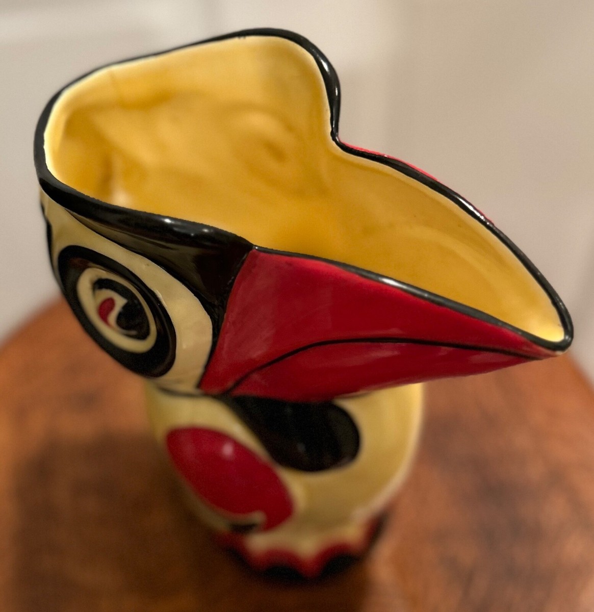 チーター　ピューマ　陶器置物 Rare 1930s Ditmar Urbach Erphila Czech Pottery Hand-Painted Toucan