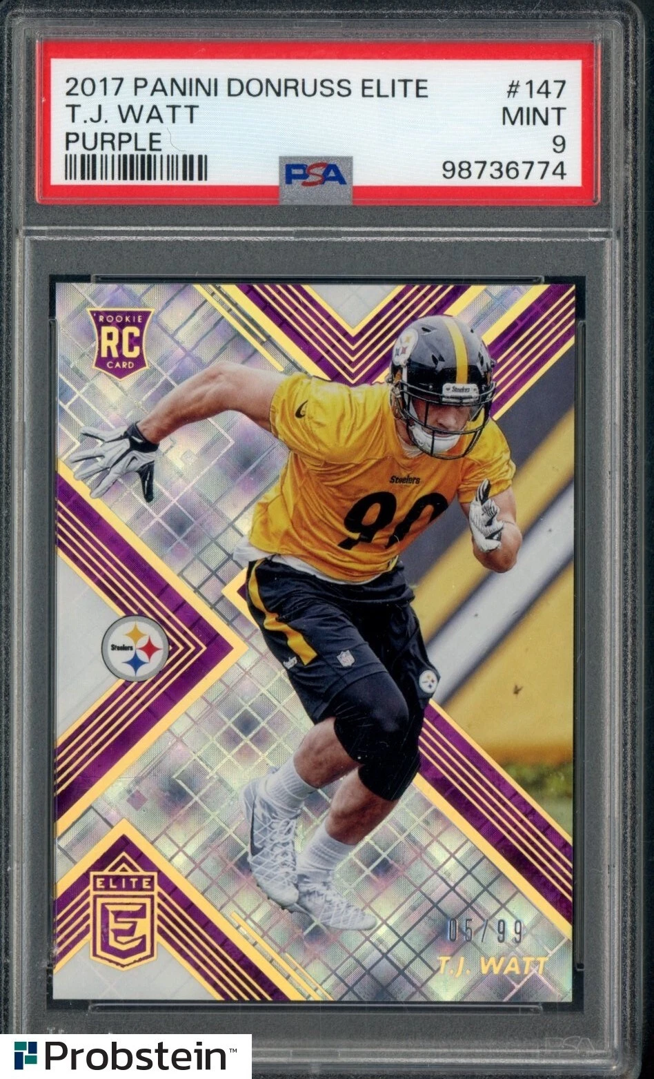 TJ Watt Panini Donruss Elite #147 Purple