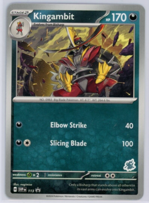 Pokemon TCG Kingambit SVP 113 Battle Academy 2024 Stamp Black Star