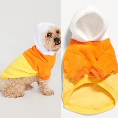 Old Navy Pets Dog Halloween Microfleece Costume Hoodie Candy Corn Size XL - Image 1 of 4