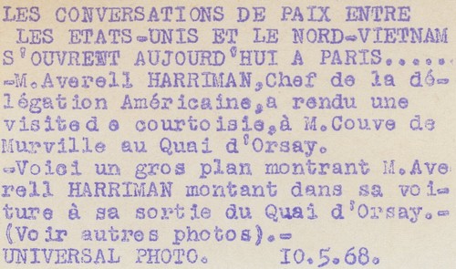 Cocktail Conversations Paix Zwischen USA und Die Nord-Vietnam Aus Paris. 1968 - Bild 2 von 2