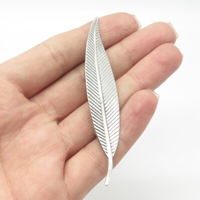 925 Sterling Silver Vintage JewelArt Feather Pin Brooch