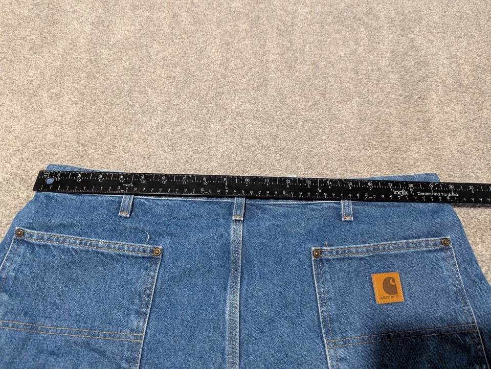 Carhartt Jeans Mens 40x34 (39x33) B73 DST Blue Double Knee Original Dungaree Fit - Image 4 of 4