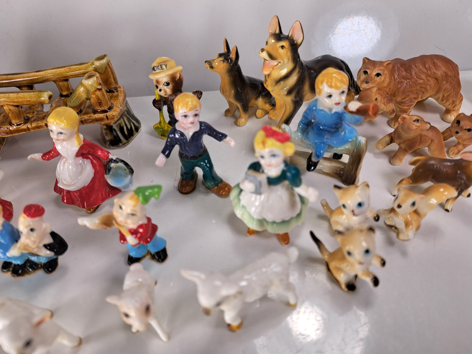 Lot of Vintage Bone China Figurines, Nursery Rhymes, Dogs, Penguins