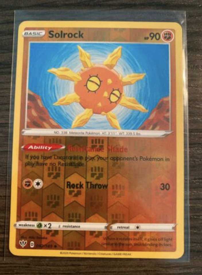 Pokemon - Solrock - 092/189 - Uncommon - Rev Holo - Darkness Ablaze - NM/M-New