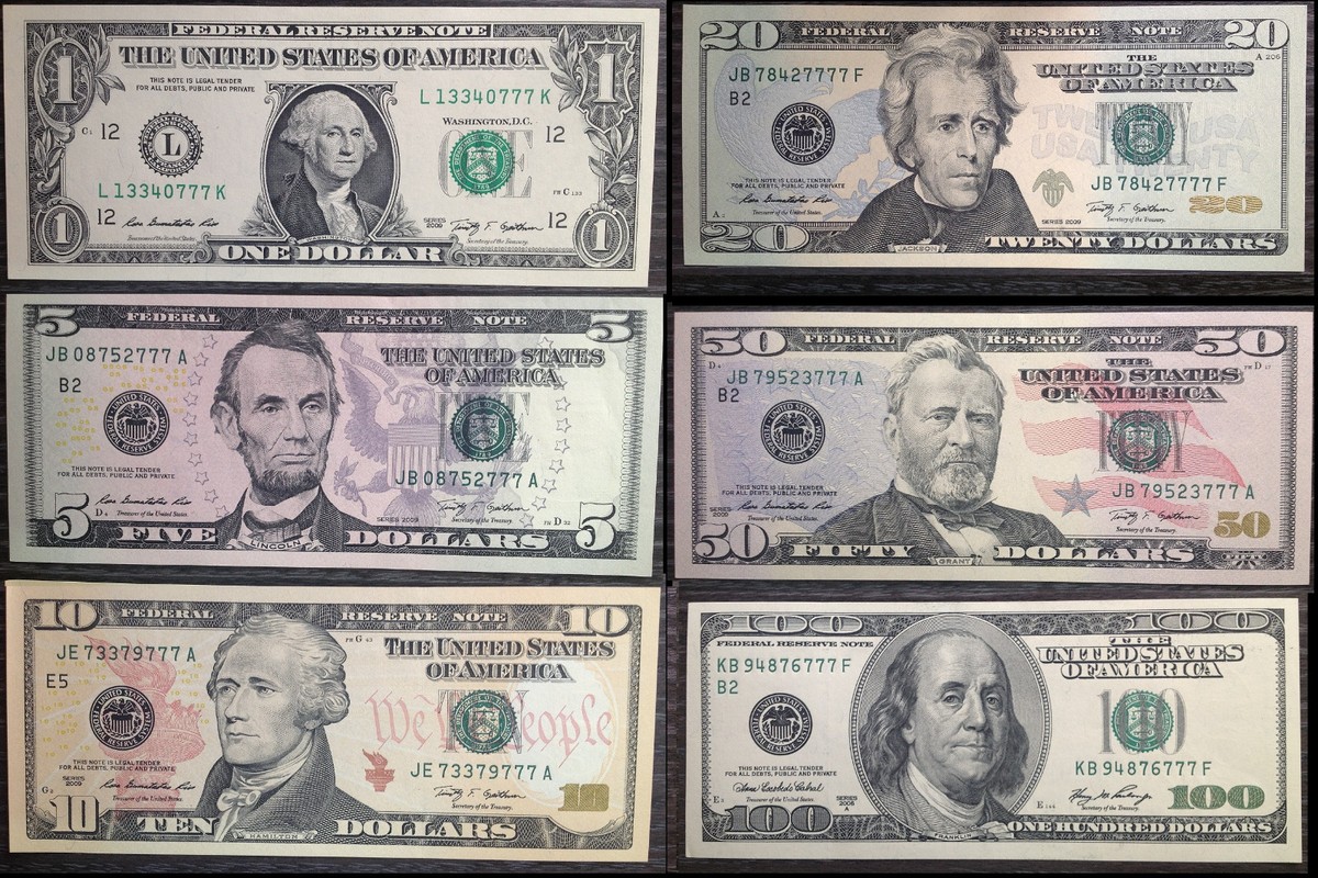 UNC Set Mint Lucky 777 US Notes Rare American Collection $100 $50