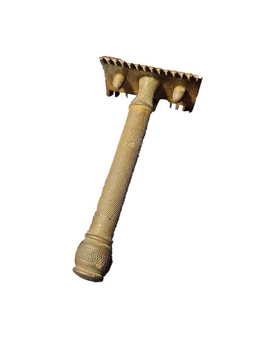 Parker, THE SEMI SLANT, Rasoio Di Sicurezza Double Edge E 5 Ricariche Per Lame Parker - Manico In Ottone Massiccio Placcato Oro Rosa - Offre Una Rasatura Da Barbiere A Casa