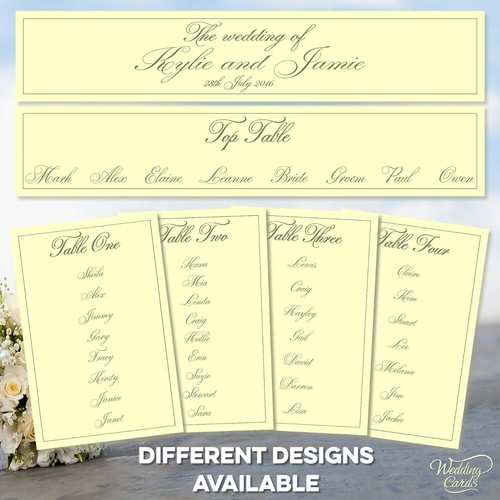 Table Plan Cards Wedding Seating Card Decoration Ribbon Bow Order of service Day - Picture 10 of 12