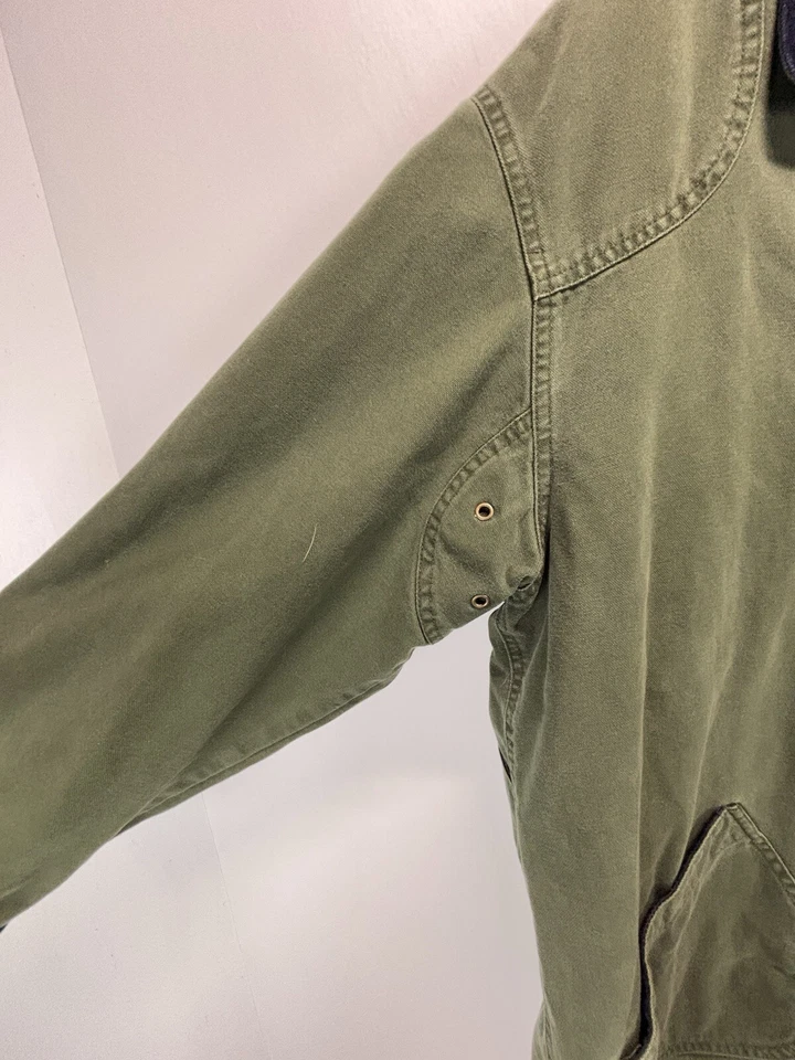 Vintage Saddlebred Jacket Canvas Chore Barn Coat Green Mens Flannel Lined Large - Image 4 of 4