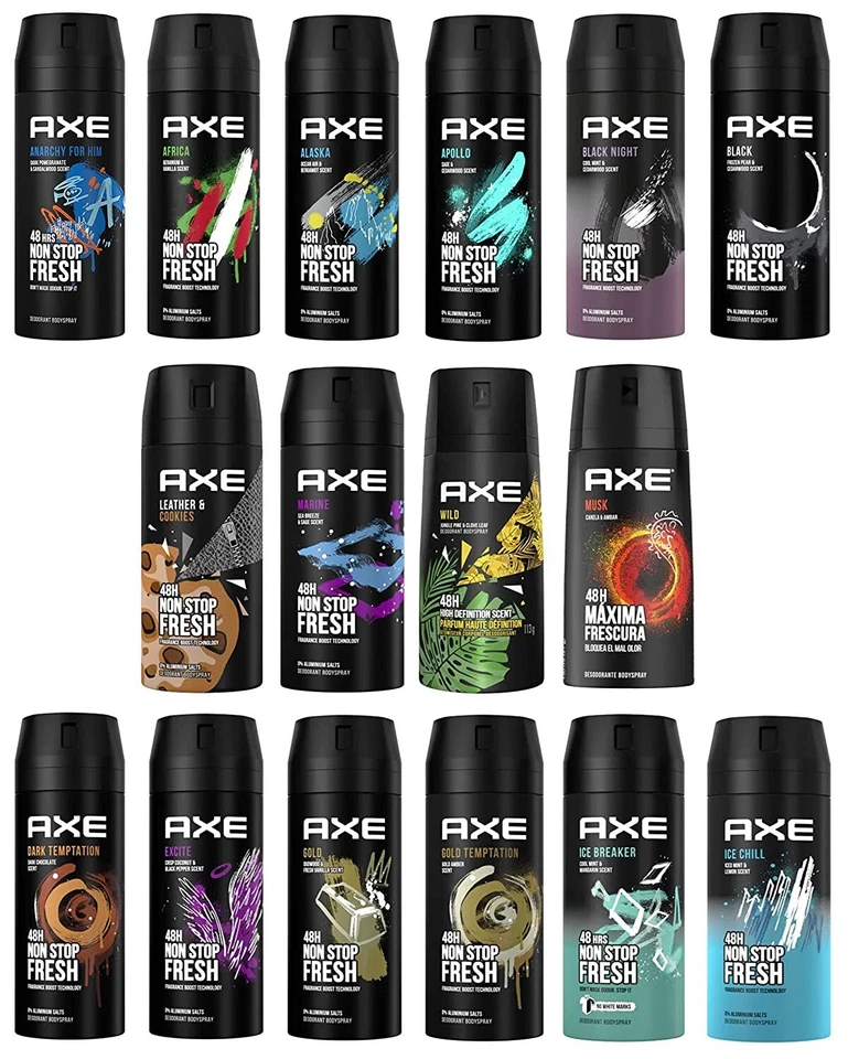 Mezcla de desodorantes AXE Body Spray para hombre - 12 botellas (150 ml) - aromas audaces y frescos Foto 3 de 4