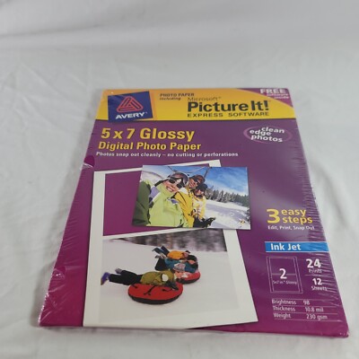AVERY Digital Photo Paper 5'' x 7'' Glossy 22 Prints w/FREE Shipping 