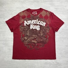Vintage Y2K American Rag Shirt Adult 2XL Red Embroidered Cyber Goth Grunge