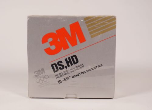 Oryginalne dyskietki vintage 3M 5,25" DS HD wysoka gęstość dwustronne w oryginalnym opakowaniu - Zdjęcie 1 z 3
