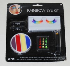 New Suit Yourself Costume Co. Rainbow Non-Toxic Eye Makeup Eyelash 21 Pc Kit